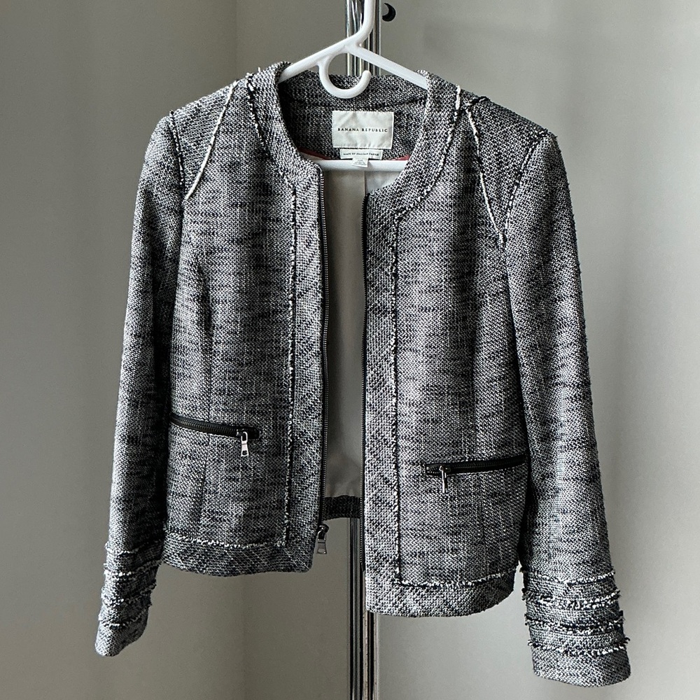 Banana Republic Gray Textured Blazer